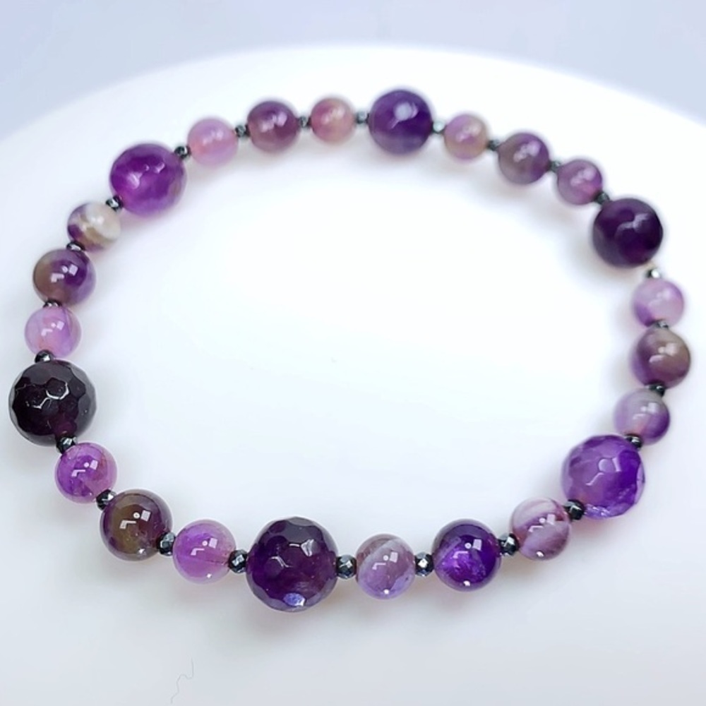 Genuine Brazil Amethyst Gemstone Bracelet!